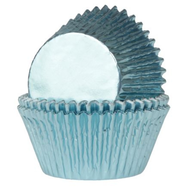 Mini Cupcake Backförmchen - Metallic Blau